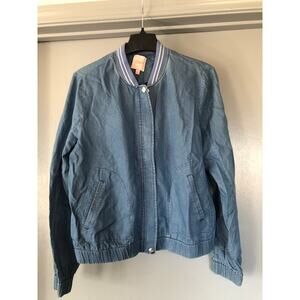 Candie's Womens size Large Lightweight Chambray Zip Jacket Long Sleeves